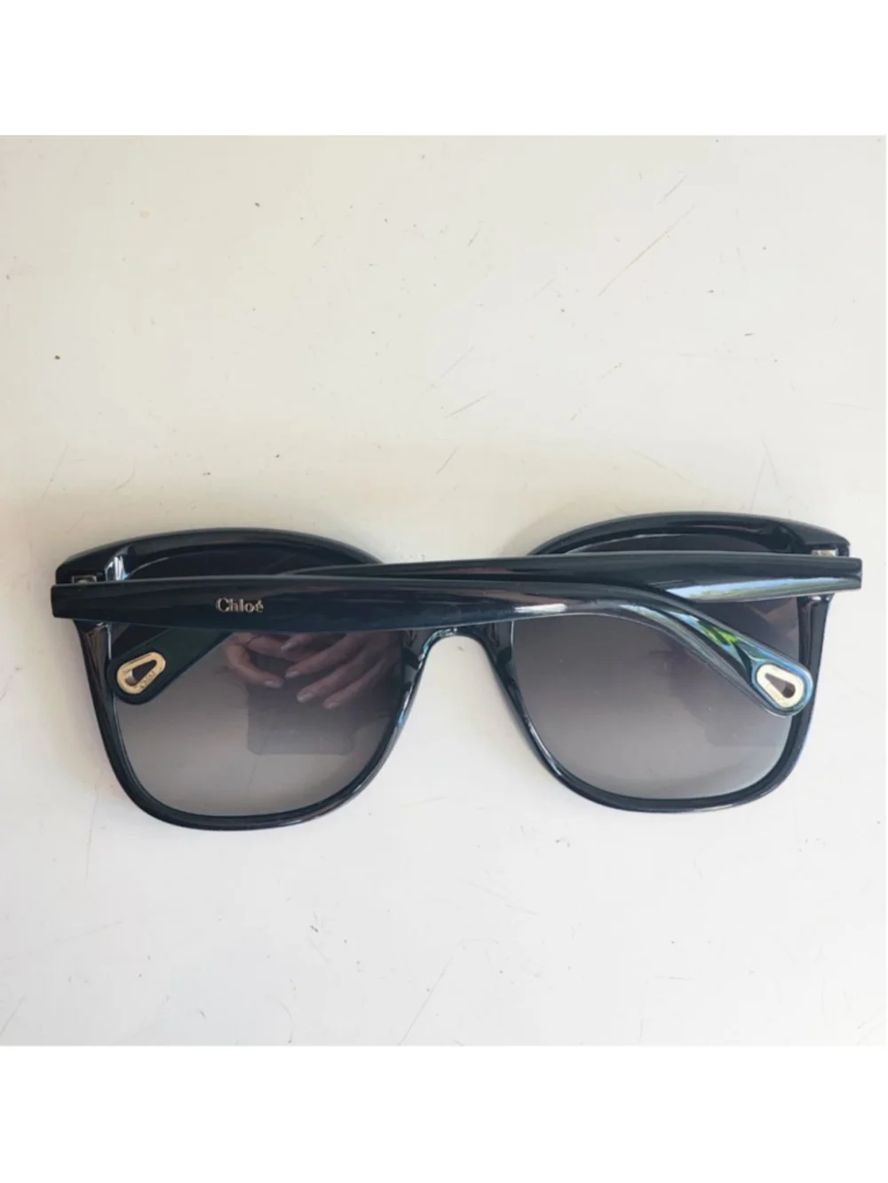 Chloé Black Square Oversized CE766S Sunglasses with Gold‎ Accents 56 mm #26